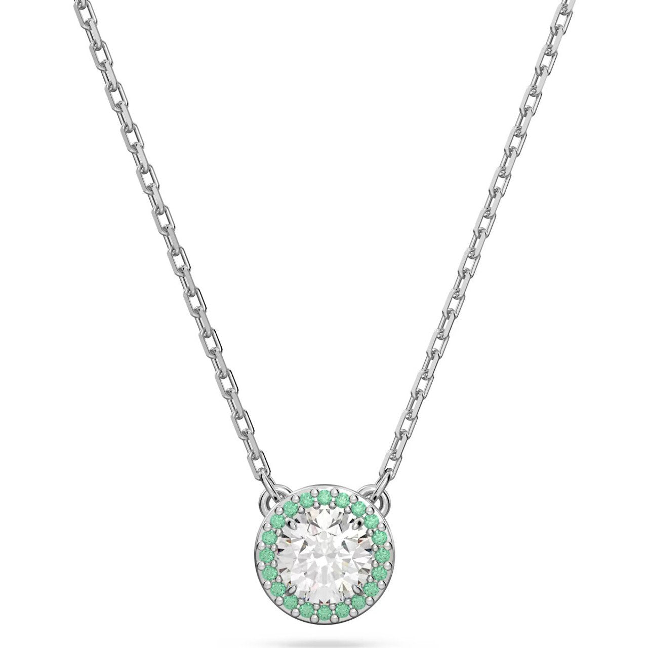 swarovski Constella Pendant, Round Cut, pav Green, Rhodium Plated 5639756
