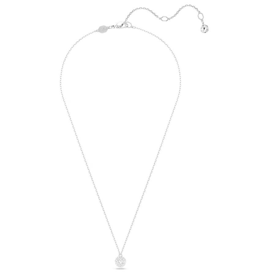 swarovski Dextera pendant Round cut, Sphere, White, Rhodium plated