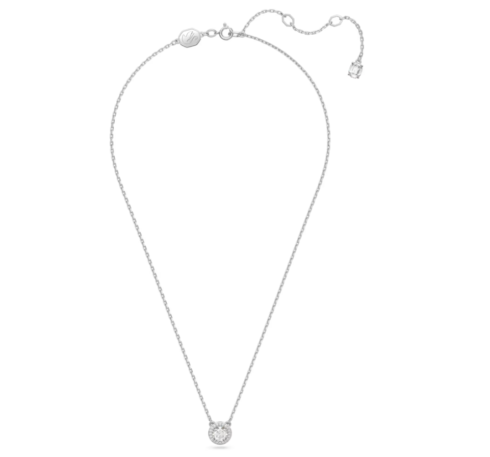 swarovski Una Angelic pendant Round cut, pav White, Rhodium plated