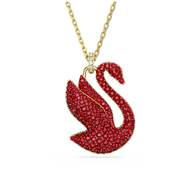 Pendant Swan Large Red Gold Necklace 5649773