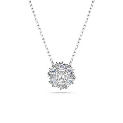 swarovski Idyllia pendant Flower, Blue, Rhodium plated 5680013
