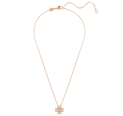 swarovski Idyllia pendant Clover, White, Rose gold-tone plated
