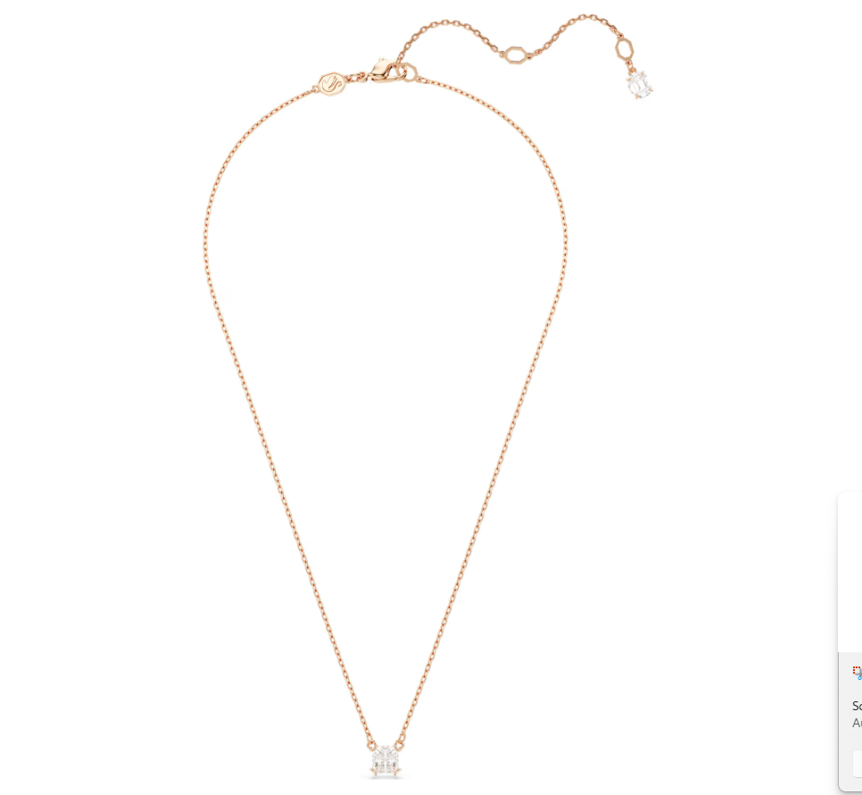 swarovski Stilla Attract pendant Square cut, White, Rose gold-tone plated
