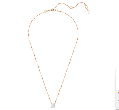 swarovski Stilla Attract pendant Square cut, White, Rose gold-tone plated
