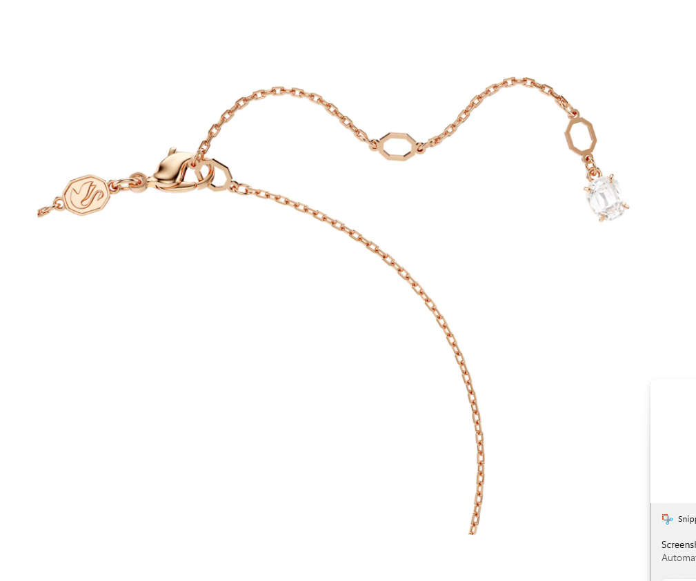 swarovski Stilla Attract pendant Square cut, White, Rose gold-tone plated