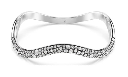 Sublima bangle Round cut, White, Rhodium plated