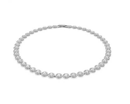 swarovski Una Angelic set Round cut, White, Rhodium plated